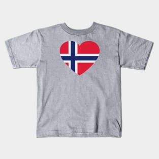 I Love Norway // Heart-Shaped Norwegian Flag Kids T-Shirt